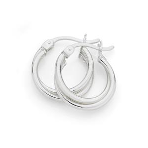 Silver 12mm Entwined hoop Earrings