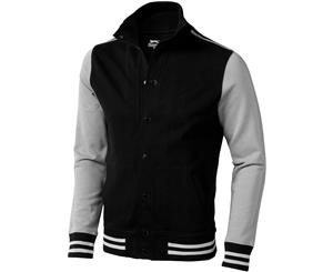 Slazenger Mens Varsity Sweat Jacket (Solid Black/Grey) - PF1756