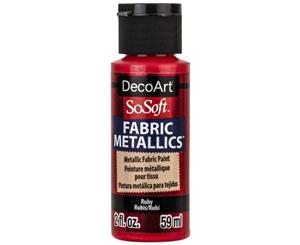 SoSoft Fabric Acrylic Metallic Paint 2oz - Ruby