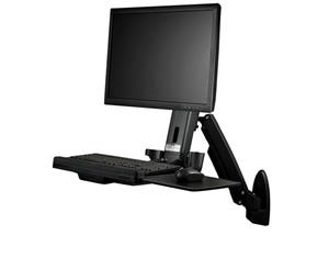 StarTech WALLSTS1 Wall Mounted Sit Stand Desk - Single Monitor - Adjustable Standing Desk Converter - Height Adjustable Desk - Desk Riser