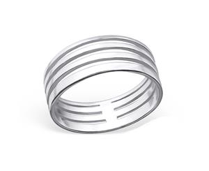 Sterling Silver Lines Midi Ring