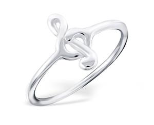 Sterling Silver Treble Clef Midi Ring