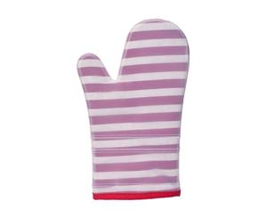 Stripe Heat Resistant Oven Gloves - Red 1 x Pair