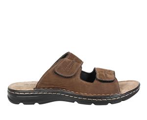 Suva 2 Olympus Mens Leather Comfort Flat Sandal - Brown