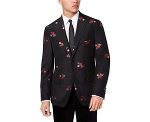 Tallia Mens Floral Slim Fit Two-Button Suit Jacket