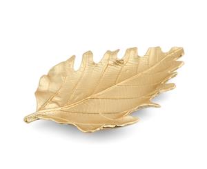 ThirstyStone Gold Oak Leaf 37cm Small Snacks Food Serving Board Tray Platter