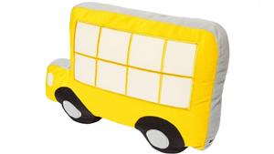 Town Bus Yellow Novelty Cushion