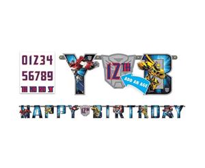 Transformers Party Supplies - Jumbo Add an Age Letter Banner