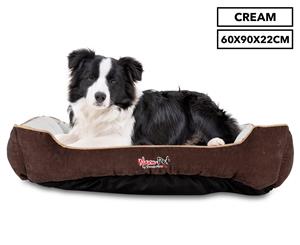 Trendy Pets 60x90x22cm Self Warming Quilted Box Pet Bed - Cream