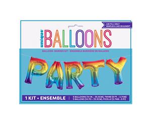 Unique Party Party Foil Balloon Banner Kit (Rainbow) - SG16885