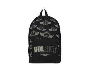 Volbeat Backpack Rucksack Bag Established 2001 Skull Band Logo Official - Black