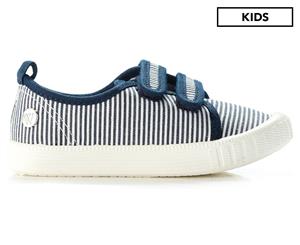 Walnut Melbourne Boys' Classic Ben Shoes - Navy Stripe