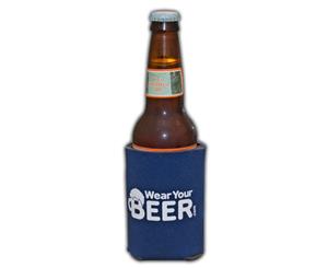 Wear Your Beer Logo Navy Blue Can Bottle Cooler