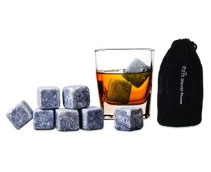 Whisky Stones Set 9 Stones with Velvet Storage Pouch