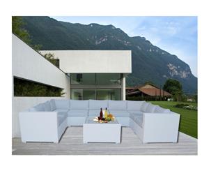 White Grand Jamerson Modular Outdoor Furniture Setting With Coffee Cushion Cover