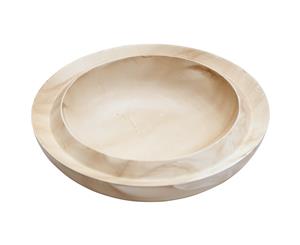 White marbled Wood fruit Bowl