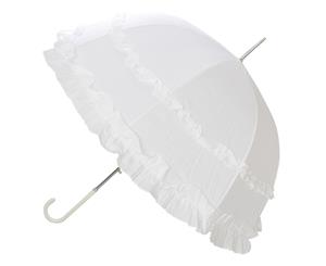 X-Brella Womens/Ladies Double Frill Wedding Umbrella Stick (White) - UM351