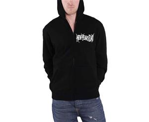 Years Day Long Hair Skull Logo Official Mens Zipped Hoodie - Black