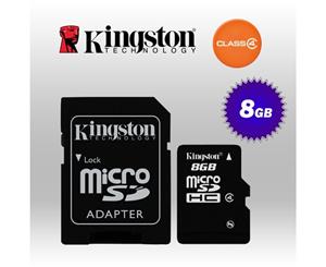 kingston 8GB Micro SD Class 4 with standard SD adaptor (KINSDC4/8GB)