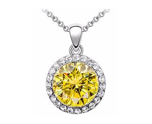 18K White Gold Plated Diana Necklace (Yellow)