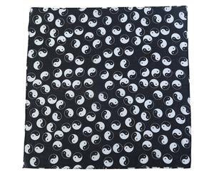 1pce Bandana 54x54cm YING YANG with Border Black and White Balance Design