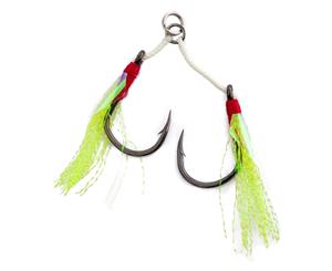 2 Pack Of Mustad Light Jig Assist Hooks - Double Hook Fishing Rigs