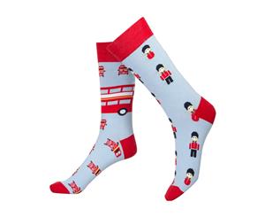 2 pairs - Oddzeez Fun Odd Socks - Combed Cotton - 'London Calling'