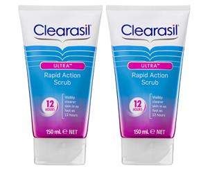 2 x Clearasil Ultra Rapid Action Scrub 150mL