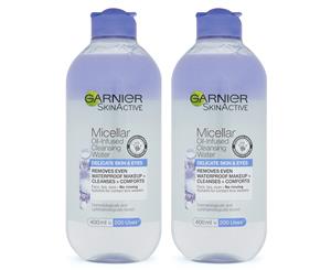 2 x Garnier SkinActive Oil Infused Micellar Water 400mL