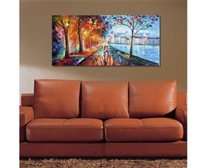 200cm x 100cm Extra Large Wall Painting Rainy Autumn Night By Paintings Online