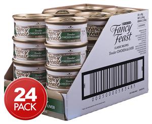 24 x Purina Fancy Feast Cat Food Tender Chicken & Liver Grilled 85g