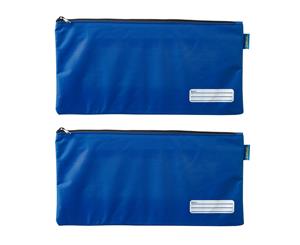 2x Celco 37cm School/Work Large Storage Zipper Pouch Pencil/Stationery Case Blue