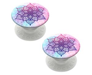 2x Pop Sockets Grip Universal Swappable Holder Rainbow Nirvana w/Base for Phones