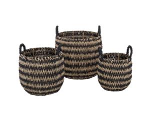 3pc Amalfi Pattaya Basket Set w Handle Home Decor Laundry Storage Organiser