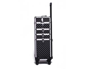 4 in 1 Portable Makeup Cosmetic Beauty Trolley Case Hairdresser - BLACK DIAMOND