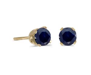 4 mm Round Sapphire Screw-back Stud Earrings in 14k Yellow Gold