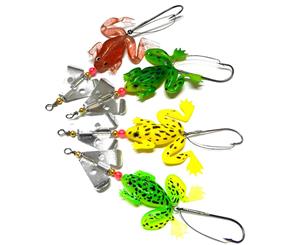 4x Soft Plastic Frog Spinnerbaits 3/8oz Fishing Lures Buzzbaits Spinners Bass