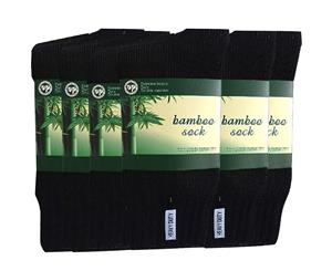 6 Pairs Bamboo Men's Socks - Black