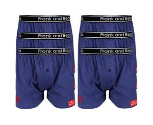 6x - Boxer Shorts Frank and Beans Underwear Mens 100% Cotton S M L XL XXL - Navy Purple