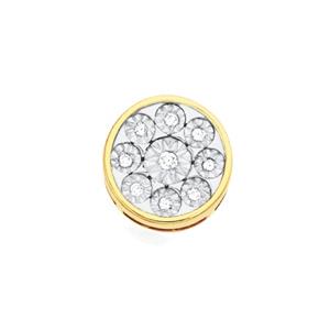 9ct Two Tone Gold Diamond Set Stud Earring