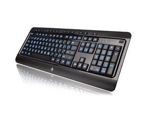 AZIO Large Print Tri-Color Illuminated Keyboard (KB505U)