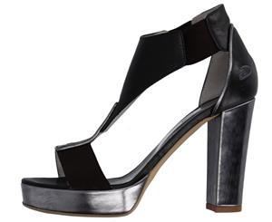 Alberto G Women's Metallic High-Heel Sandal - Black