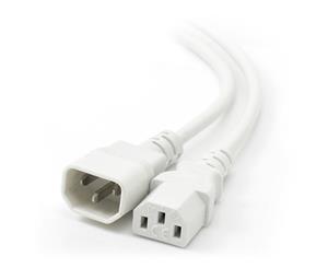 Alogic 3m IEC C13 to IEC C14 Computer Power Extension Cord Male to FemaleWHITE (MF-C13C14-03-WH)