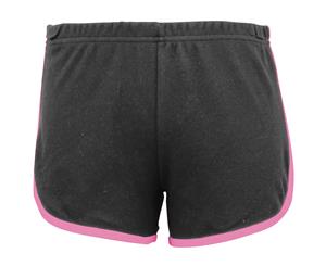 American Apparel Womens/Ladies Cotton Casual/Sports Shorts (Asphalt / Fuchsia) - RW4012