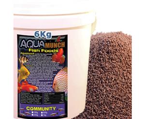 Aquamunch Community Bites Aquarium Fish Food 0.5 1mm Crumble 6kg Bucket Sink