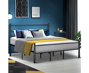 Artiss KING Size Metal Bed Frame SIMON Mattress Base Platform Foundation Black