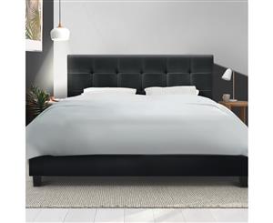 Artiss Queen Size Bed Frame Base Mattress Platform Fabric Wooden Charcoal SOHO