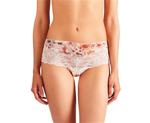 Aubade PA70 Reine Des Pres Floral Lace Boyshort - Jasmine Off-White