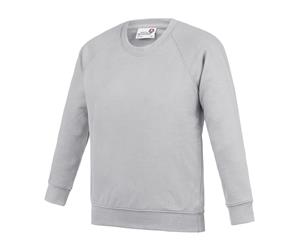 Awdis Academy Childrens/Kids Crew Neck Raglan School Sweatshirt (Grey) - RW3918