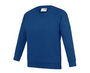 Awdis Academy Childrens/Kids Crew Neck Raglan School Sweatshirt (Pack Of 2) (Deep Royal) - RW6682